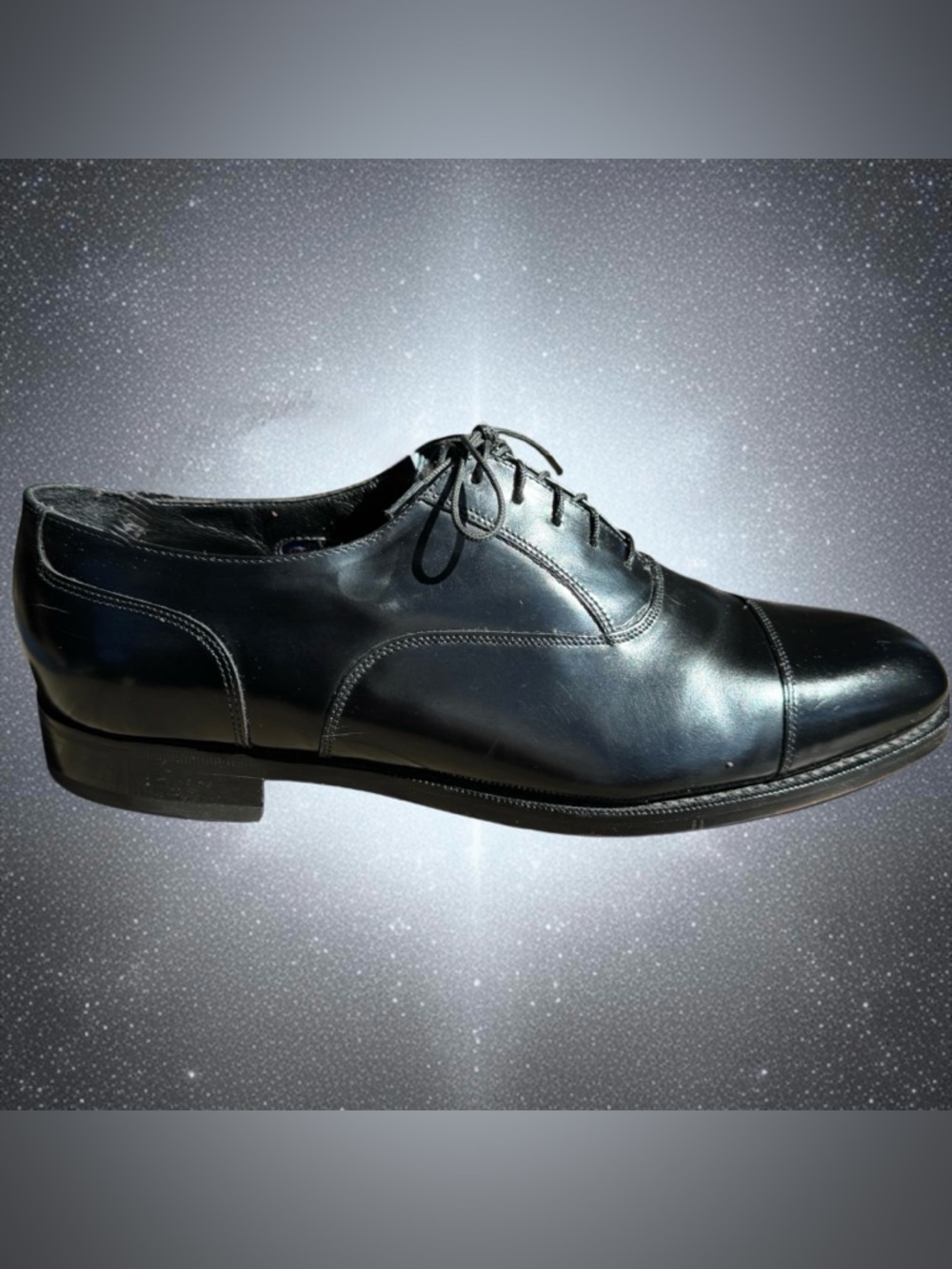 Florsheim Classic Black Leather Cap Toe Oxford Lace Up Dress Shoe 10D #20363 - Picture 3 of 14
